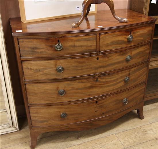 A Regency mahogany bowfront chest W.114cm